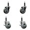 Service Caster 3.5'' SS Gray Poly Wheel Swivel 3/4'' Expanding Stem Caster Set 2 Brakes, 4PK SCC-SSEX20S3514-PPUB-2-TLB-2-34 - alternate 1